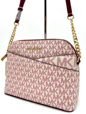 Michael Kors Medium Dome Jet Set Travel Xbody Bag Cherry Multi